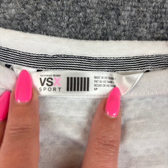 VICTORIA SECRET Women’s VSX Sport White Long Sleeve Mesh Back Shirt size: Small - Picture 4 of 6